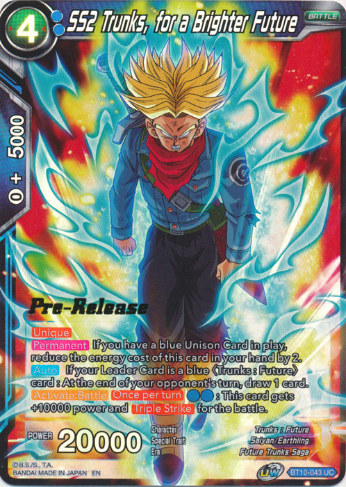SS2 Trunks, for a Brighter Future (BT10-043) [Rise of the Unison Warrior Prerelease Promos] | Shuffle n Cut Hobbies & Games