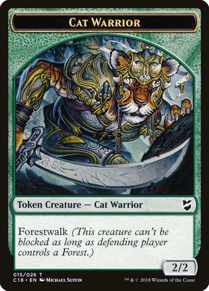 Cat Warrior Token [Commander 2018 Tokens] | Shuffle n Cut Hobbies & Games