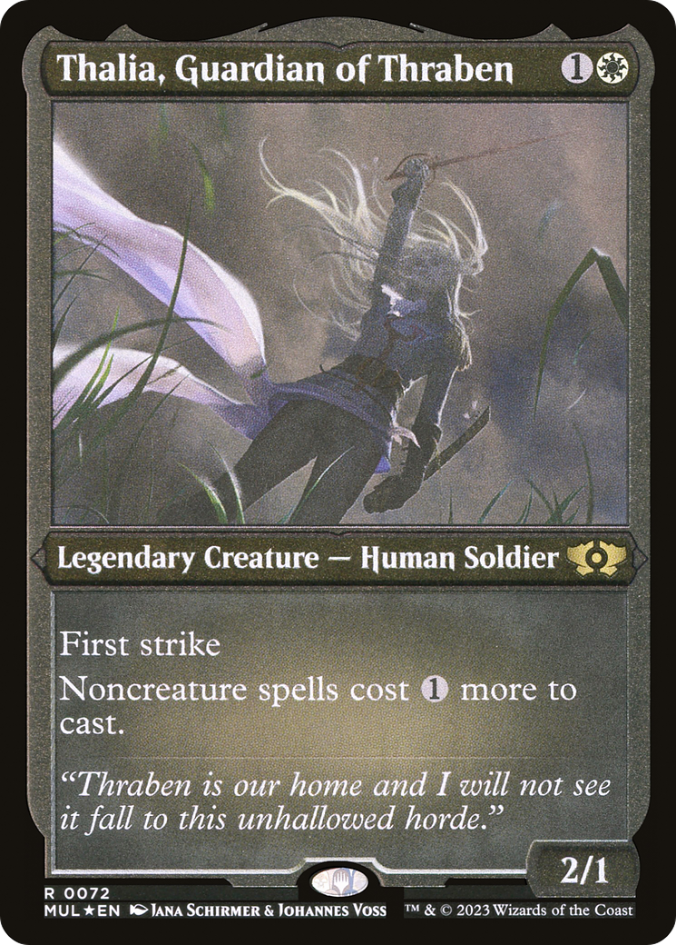 Thalia, Guardian of Thraben (Foil Etched) [Multiverse Legends] | Shuffle n Cut Hobbies & Games