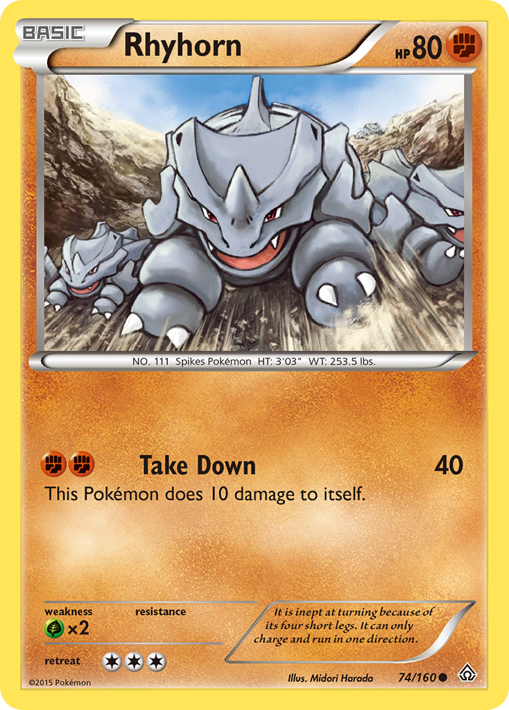 Rhyhorn (74/160) [XY: Primal Clash] | Shuffle n Cut Hobbies & Games