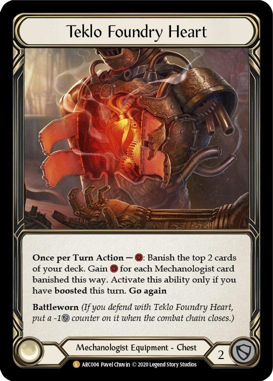 Teklo Foundry Heart [ARC004] Unlimited Edition Rainbow Foil | Shuffle n Cut Hobbies & Games