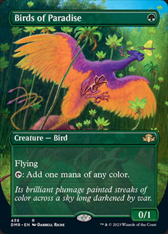 Birds of Paradise (Borderless Alternate Art) [Dominaria Remastered] | Shuffle n Cut Hobbies & Games