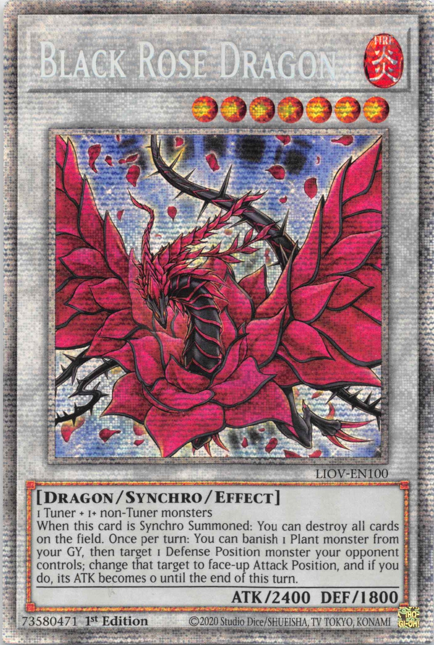 Black Rose Dragon [LIOV-EN100] Starlight Rare | Shuffle n Cut Hobbies & Games