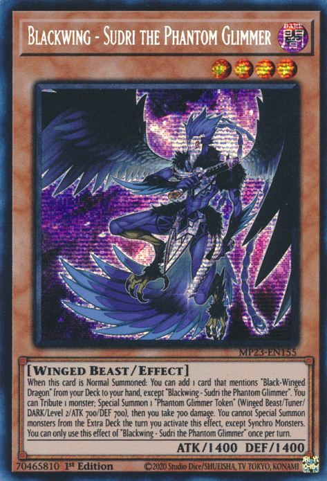 Blackwing - Sudri the Phantom Glimmer [MP23-EN155] Prismatic Secret Rare | Shuffle n Cut Hobbies & Games