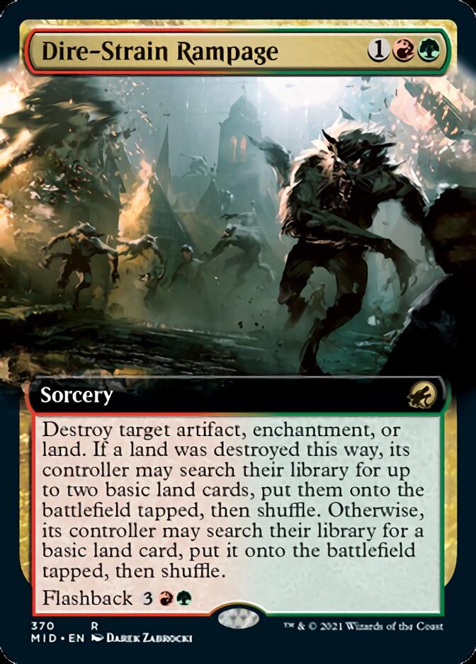 Dire-Strain Rampage (Extended Art) [Innistrad: Midnight Hunt] | Shuffle n Cut Hobbies & Games