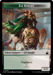 Elf Knight // Soldier Double-Sided Token [Ravnica Remastered Tokens] | Shuffle n Cut Hobbies & Games