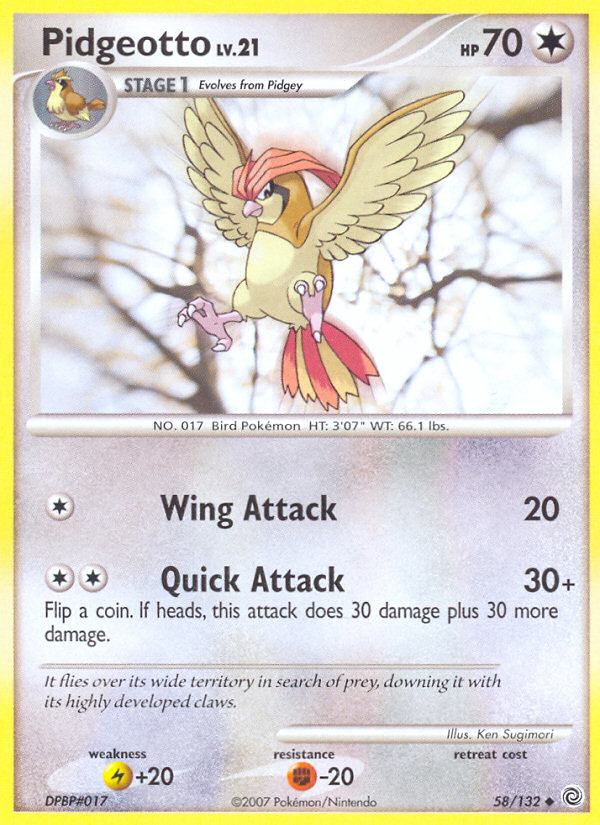 Pidgeotto (58/132) [Diamond & Pearl: Secret Wonders] | Shuffle n Cut Hobbies & Games
