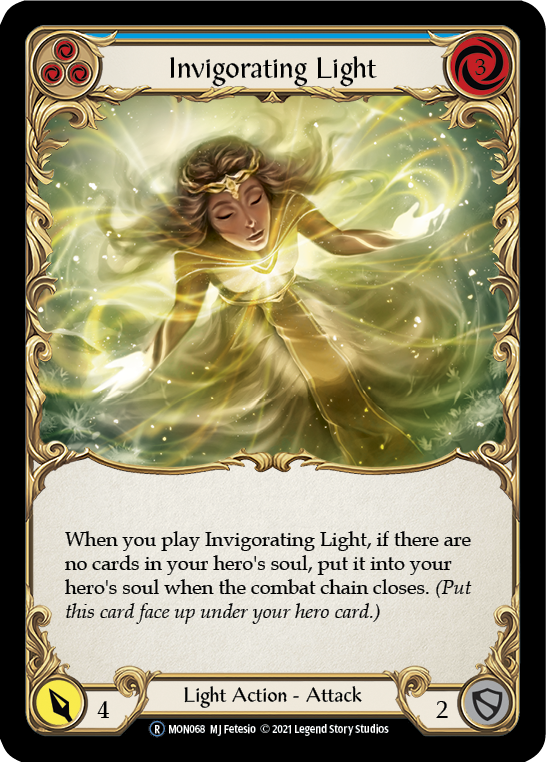 Invigorating Light (Blue) (Rainbow Foil) [U-MON068-RF] Unlimited Edition Rainbow Foil | Shuffle n Cut Hobbies & Games