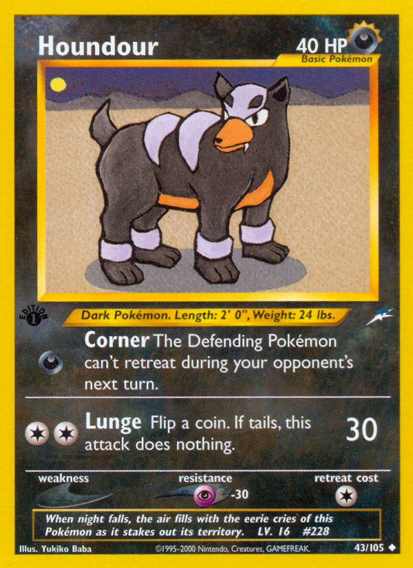Houndour (43/105) [Neo Destiny 1st Edition] | Shuffle n Cut Hobbies & Games