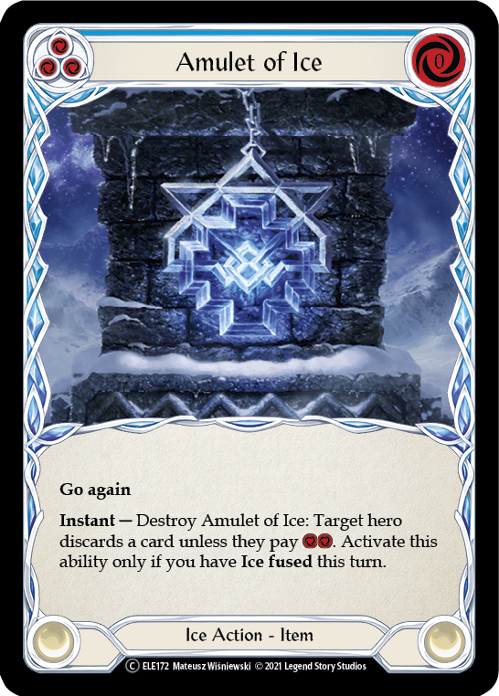 Amulet of Ice [U-ELE172] Unlimited Rainbow Foil | Shuffle n Cut Hobbies & Games