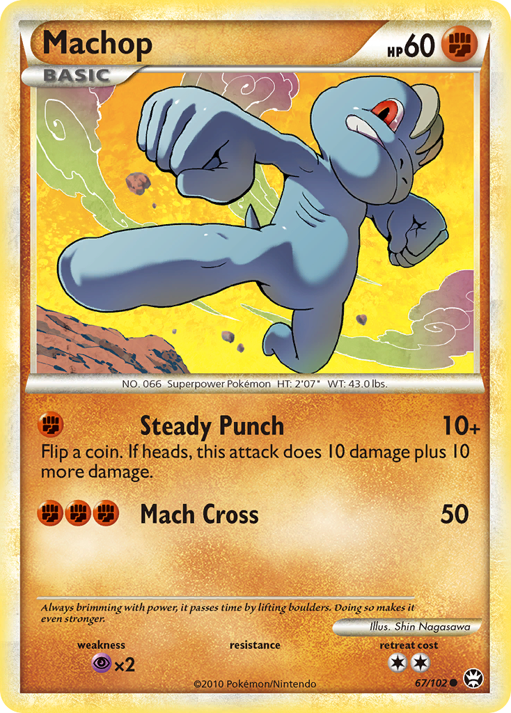 Machop (67/102) [HeartGold & SoulSilver: Triumphant] | Shuffle n Cut Hobbies & Games