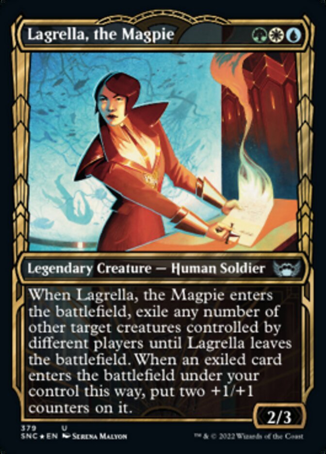 Lagrella, the Magpie (Showcase Golden Age Gilded Foil) [Streets of New Capenna] | Shuffle n Cut Hobbies & Games