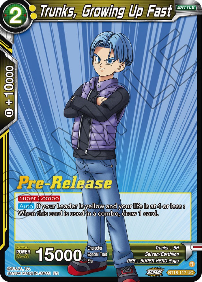 Trunks, Growing Up Fast (BT18-117) [Dawn of the Z-Legends Prerelease Promos] | Shuffle n Cut Hobbies & Games