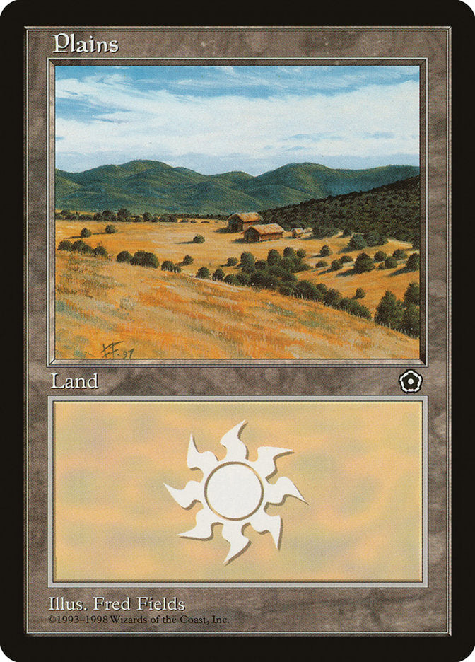 Plains (Small Houses in Center) [Portal Second Age] | Shuffle n Cut Hobbies & Games