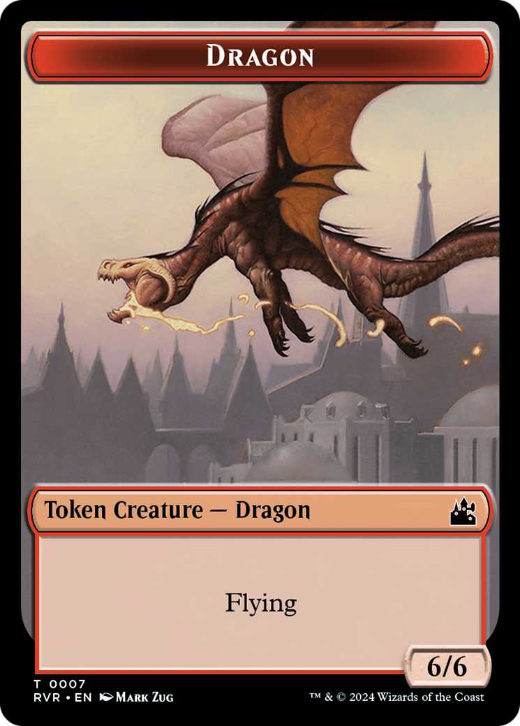 Saproling // Dragon Double-Sided Token [Ravnica Remastered Tokens] | Shuffle n Cut Hobbies & Games