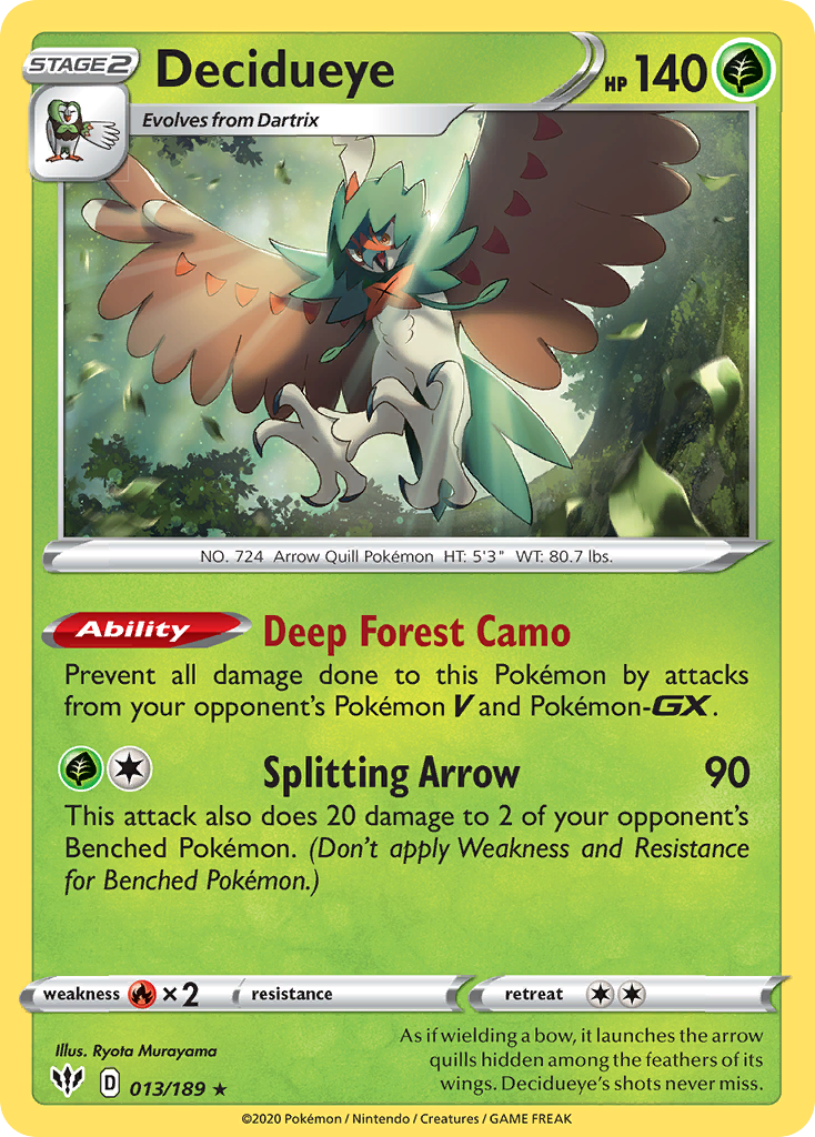 Decidueye (013/189) [Sword & Shield: Darkness Ablaze] | Shuffle n Cut Hobbies & Games