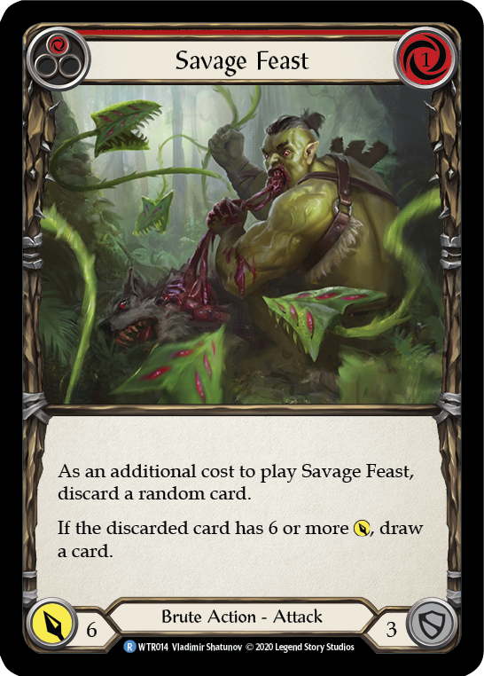 Savage Feast (Red) [WTR014] Unlimited Edition Rainbow Foil | Shuffle n Cut Hobbies & Games