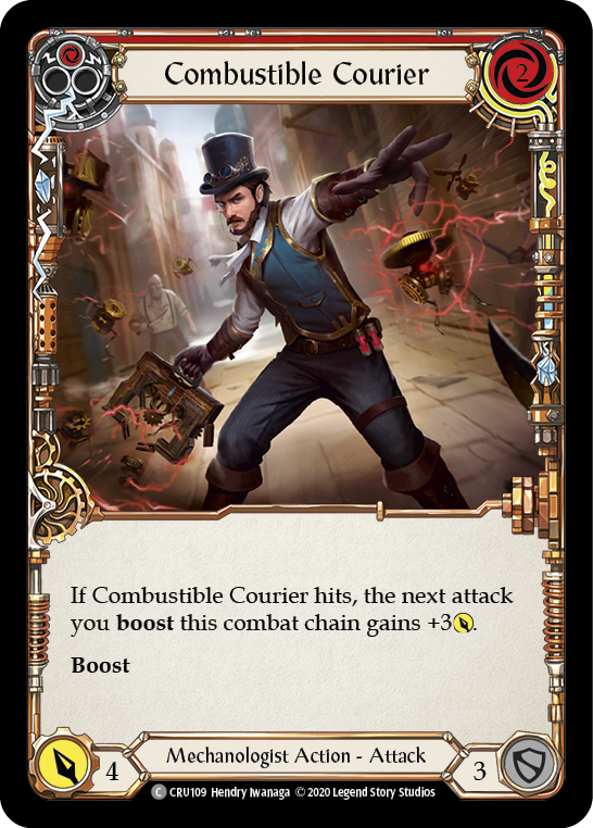 Combustible Courier (Red) [CRU109] 1st Edition Rainbow Foil | Shuffle n Cut Hobbies & Games