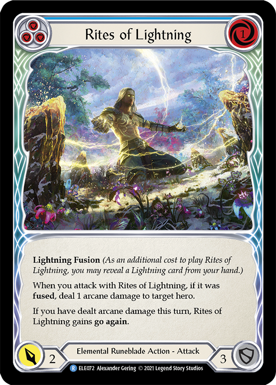 Rites of Lightning (Blue) [ELE072] (Tales of Aria)  1st Edition Rainbow Foil | Shuffle n Cut Hobbies & Games