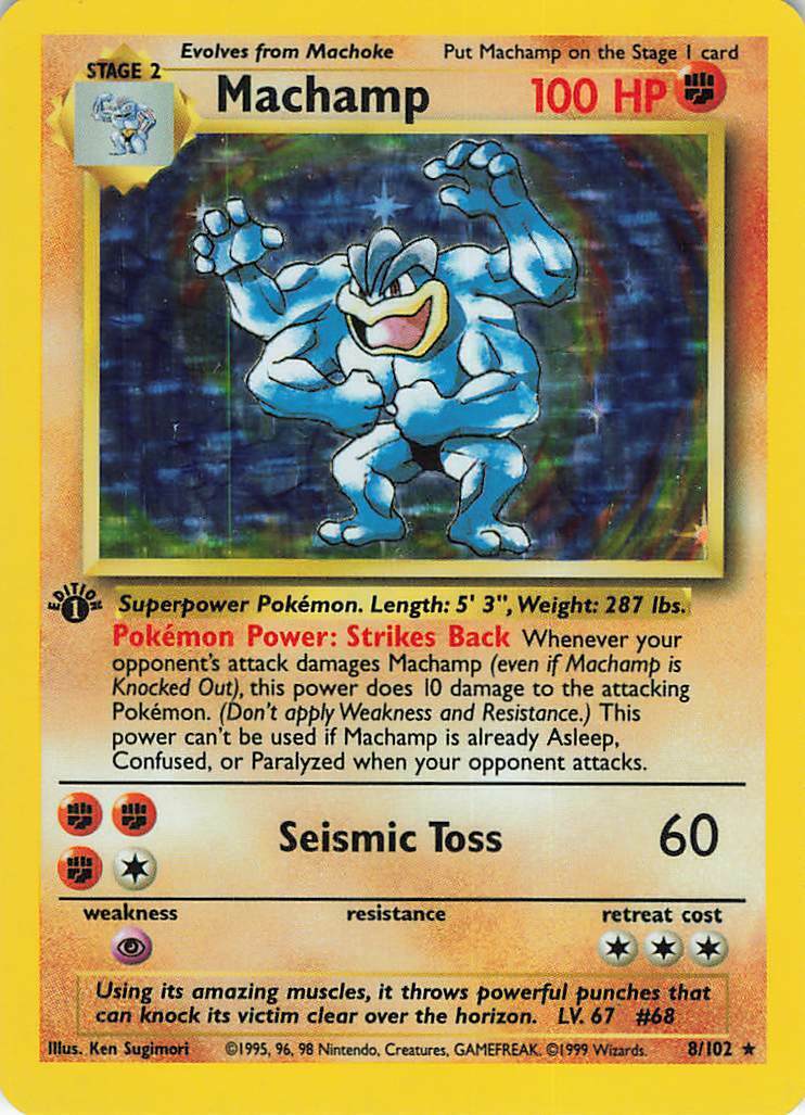 Machamp (8/102) (Shadowless) [Base Set 1st Edition] | Shuffle n Cut Hobbies & Games