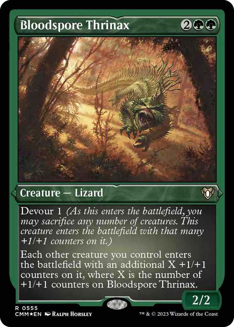 Bloodspore Thrinax (Foil Etched) [Commander Masters] | Shuffle n Cut Hobbies & Games