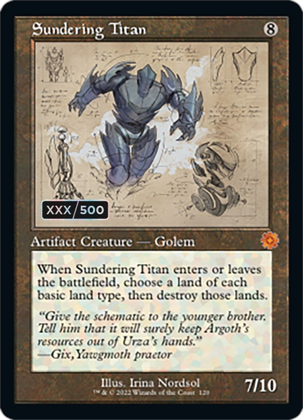 Sundering Titan (Retro Schematic) (Serialized) [The Brothers' War Retro Artifacts] | Shuffle n Cut Hobbies & Games