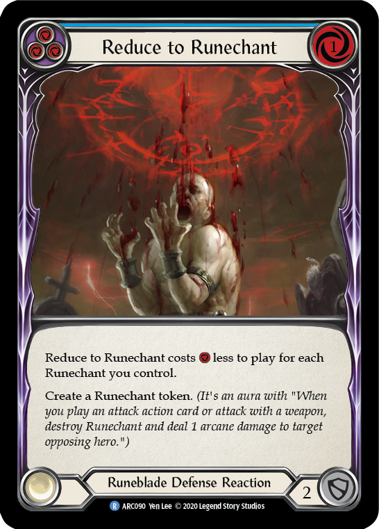 Reduce to Runechant (Blue) [ARC090] Unlimited Edition Rainbow Foil | Shuffle n Cut Hobbies & Games