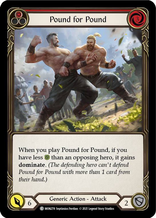 Pound for Pound (Red) (Rainbow Foil) [MON278-RF] 1st Edition Rainbow Foil | Shuffle n Cut Hobbies & Games