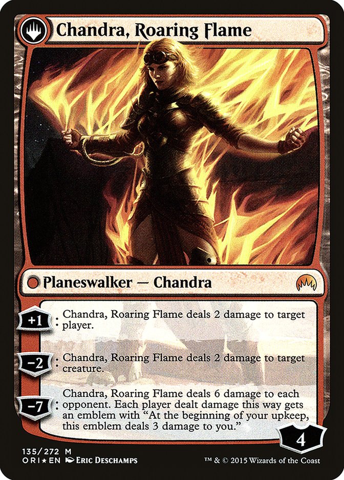 Chandra, Fire of Kaladesh // Chandra, Roaring Flame [Magic Origins Prerelease Promos] | Shuffle n Cut Hobbies & Games