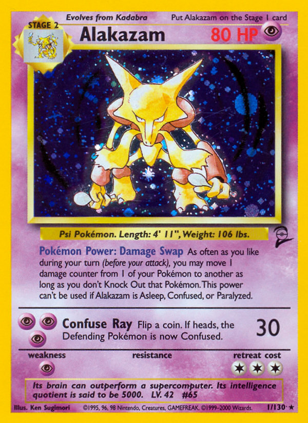 Alakazam (1/130) [Base Set 2] | Shuffle n Cut Hobbies & Games