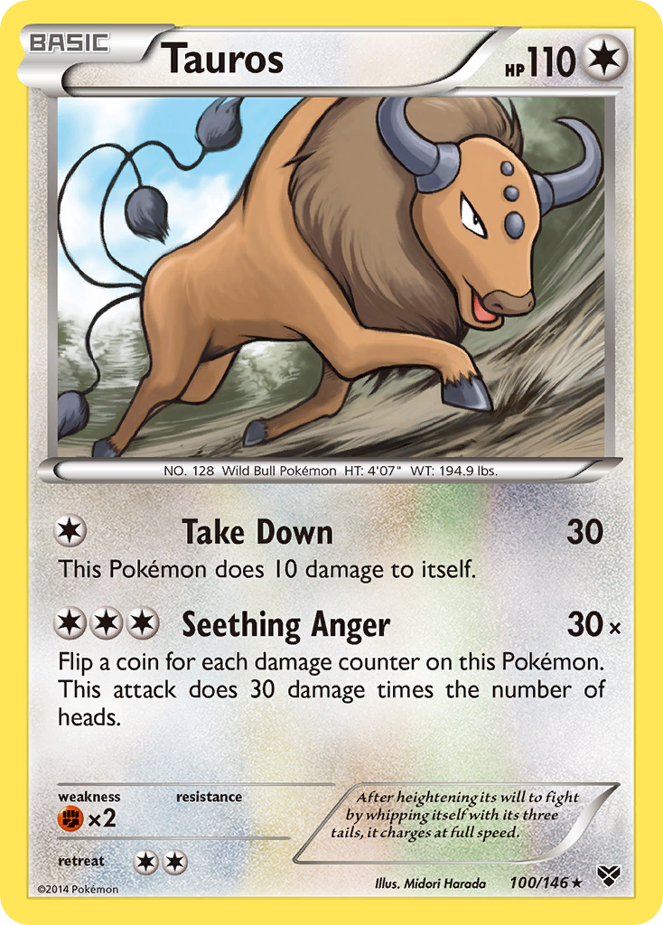 Tauros (100/146) [XY: Base Set] | Shuffle n Cut Hobbies & Games