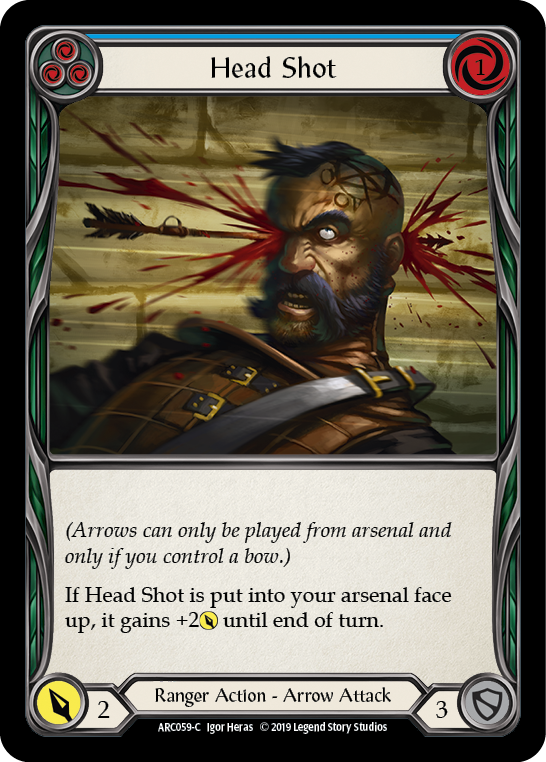 Head Shot (Blue) [ARC059-C] 1st Edition Normal | Shuffle n Cut Hobbies & Games