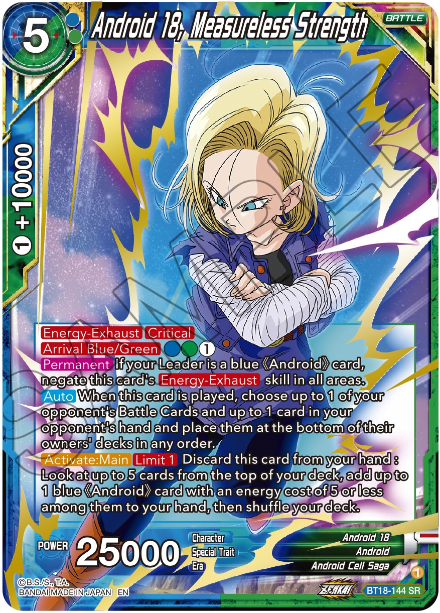 Android 18, Measureless Strength (BT18-144) [Dawn of the Z-Legends] | Shuffle n Cut Hobbies & Games