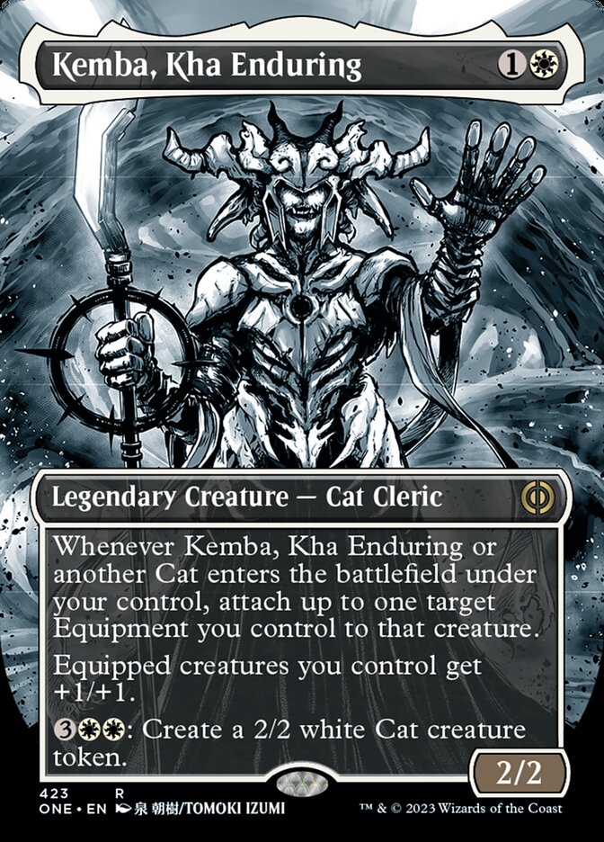Kemba, Kha Enduring (Borderless Manga Step-and-Compleat Foil) [Phyrexia: All Will Be One] | Shuffle n Cut Hobbies & Games