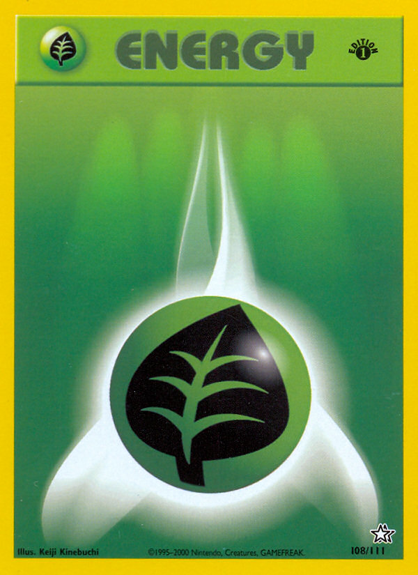 Grass Energy (108/111) [Neo Genesis 1st Edition] | Shuffle n Cut Hobbies & Games