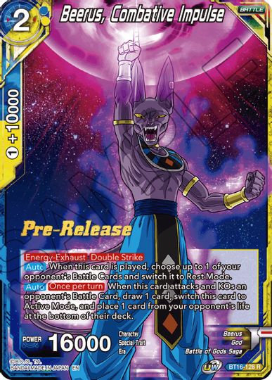 Beerus, Combative Impulse (BT16-128) [Realm of the Gods Prerelease Promos] | Shuffle n Cut Hobbies & Games