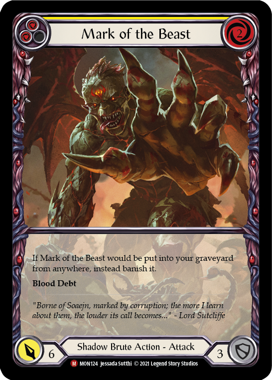 Mark of the Beast (Extended Art Rainbow Foil) [MON124-EA] 1st Edition Rainbow Foil | Shuffle n Cut Hobbies & Games