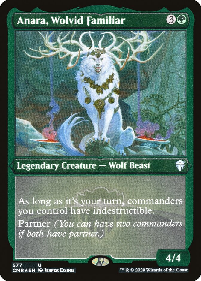 Anara, Wolvid Familiar (Etched) [Commander Legends] | Shuffle n Cut Hobbies & Games