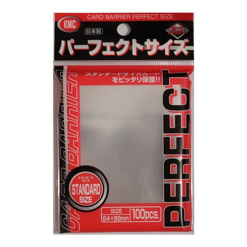 KMC Standard-Size Perfect Fit Sleeves (100) - Clear | Shuffle n Cut Hobbies & Games