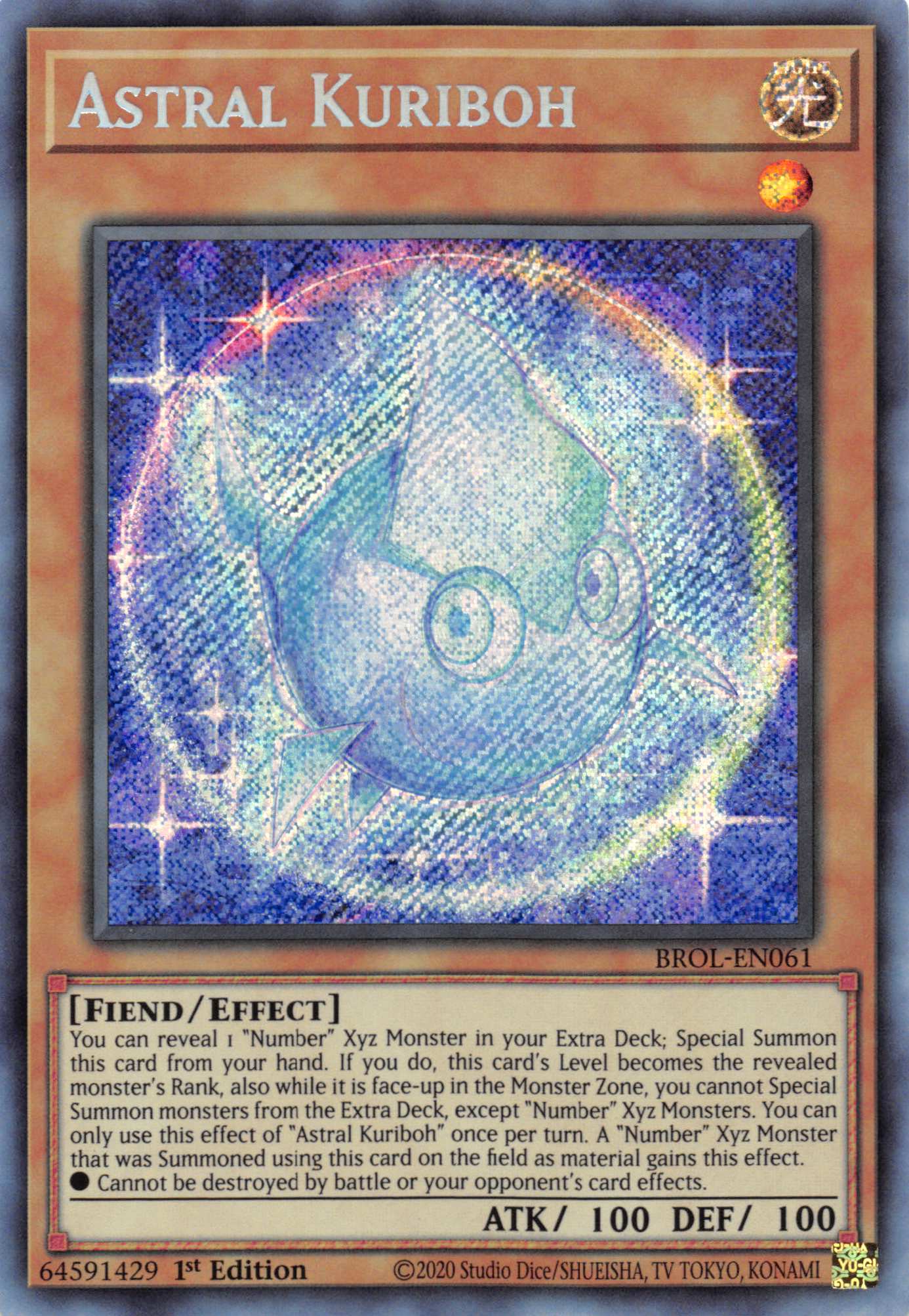 Astral Kuriboh [BROL-EN061] Secret Rare | Shuffle n Cut Hobbies & Games