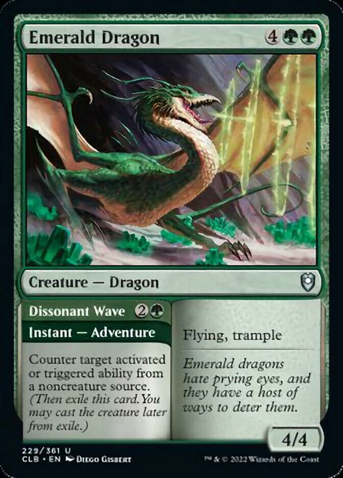 Emerald Dragon // Dissonant Wave [Commander Legends: Battle for Baldur's Gate] | Shuffle n Cut Hobbies & Games