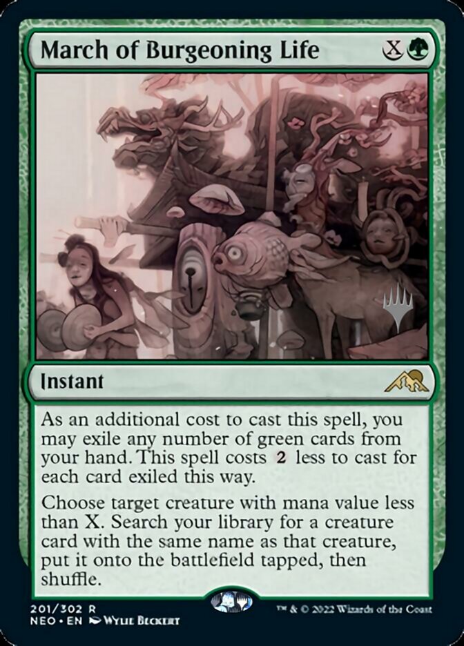 March of Burgeoning Life (Promo Pack) [Kamigawa: Neon Dynasty Promos] | Shuffle n Cut Hobbies & Games
