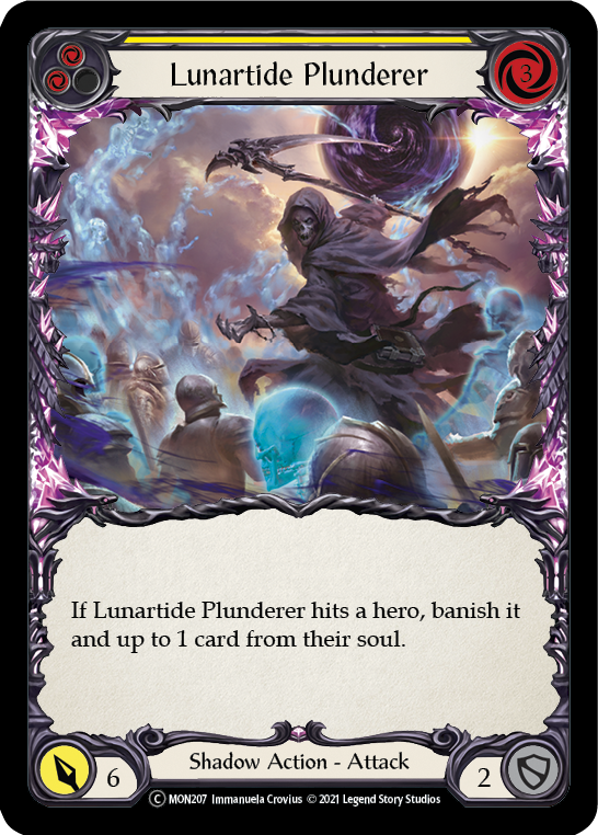 Lunartide Plunderer (Yellow) (Rainbow Foil) [U-MON207-RF] Unlimited Edition Rainbow Foil | Shuffle n Cut Hobbies & Games