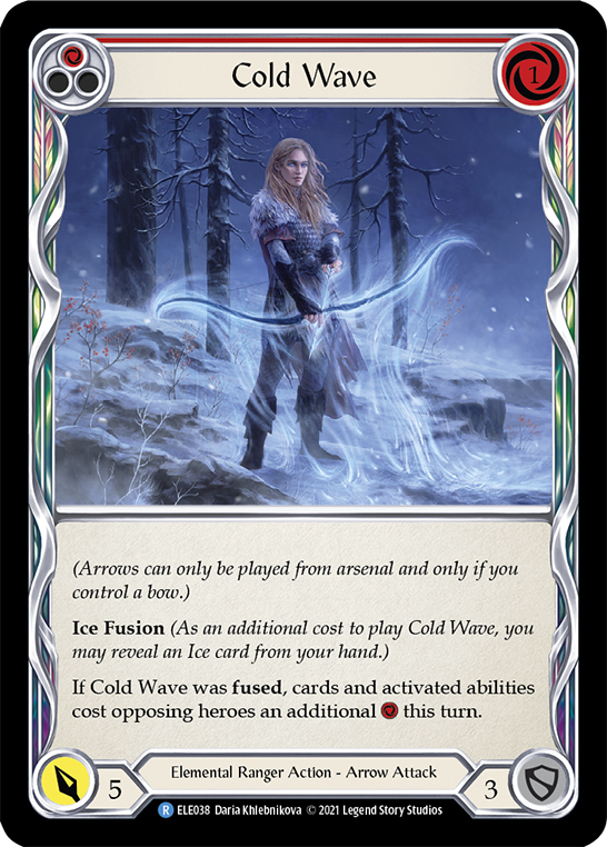 Cold Wave (Red) [ELE038] (Tales of Aria)  1st Edition Rainbow Foil | Shuffle n Cut Hobbies & Games