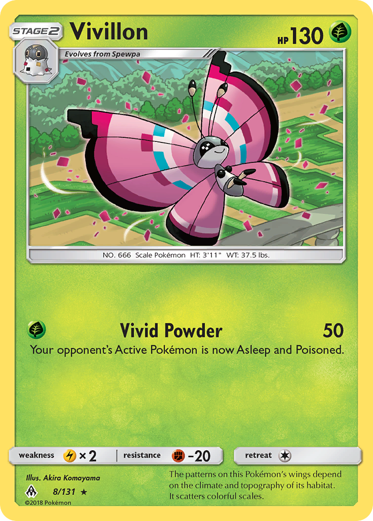 Vivillon (8/131) [Sun & Moon: Forbidden Light] | Shuffle n Cut Hobbies & Games