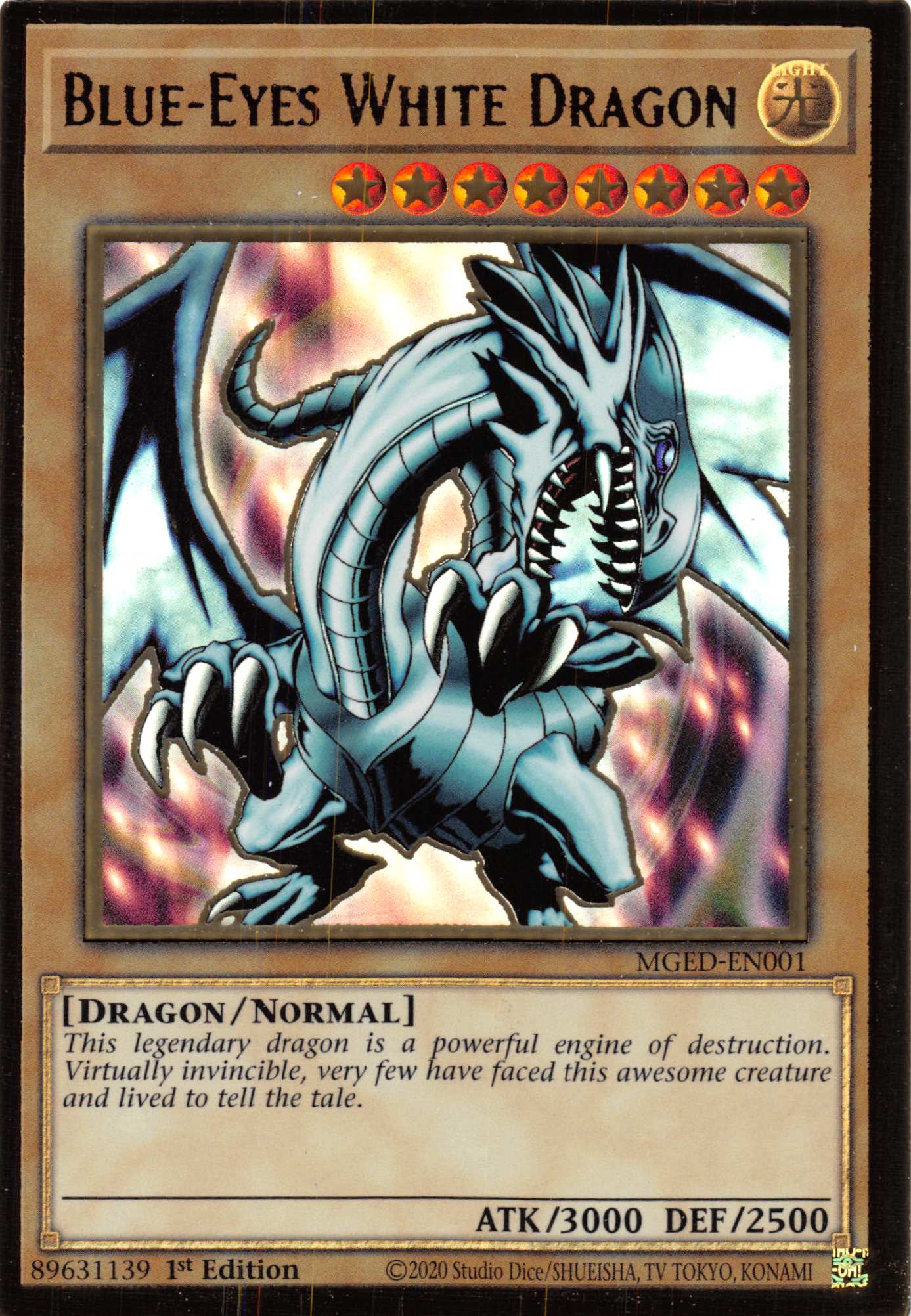 Blue-Eyes White Dragon (Alternate Art) [MGED-EN001] Gold Rare | Shuffle n Cut Hobbies & Games