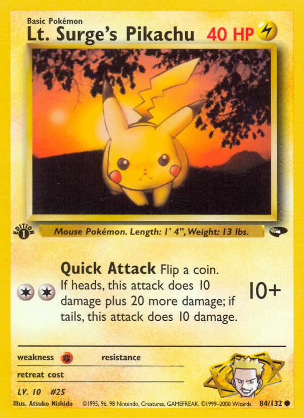 Lt. Surge's Pikachu (84/132) [Gym Challenge 1st Edition] | Shuffle n Cut Hobbies & Games