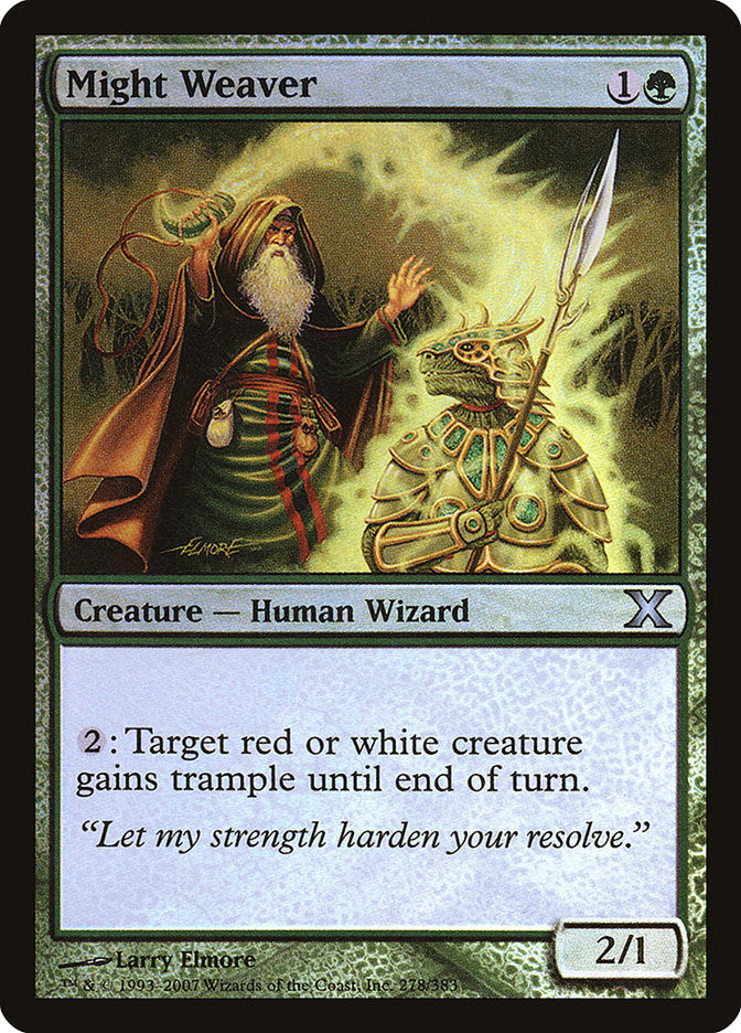 Might Weaver (Premium Foil) [Tenth Edition] | Shuffle n Cut Hobbies & Games