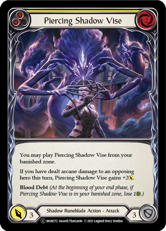 Piercing Shadow Vise (Yellow) (Rainbow Foil) [U-MON172-RF] Unlimited Edition Rainbow Foil | Shuffle n Cut Hobbies & Games