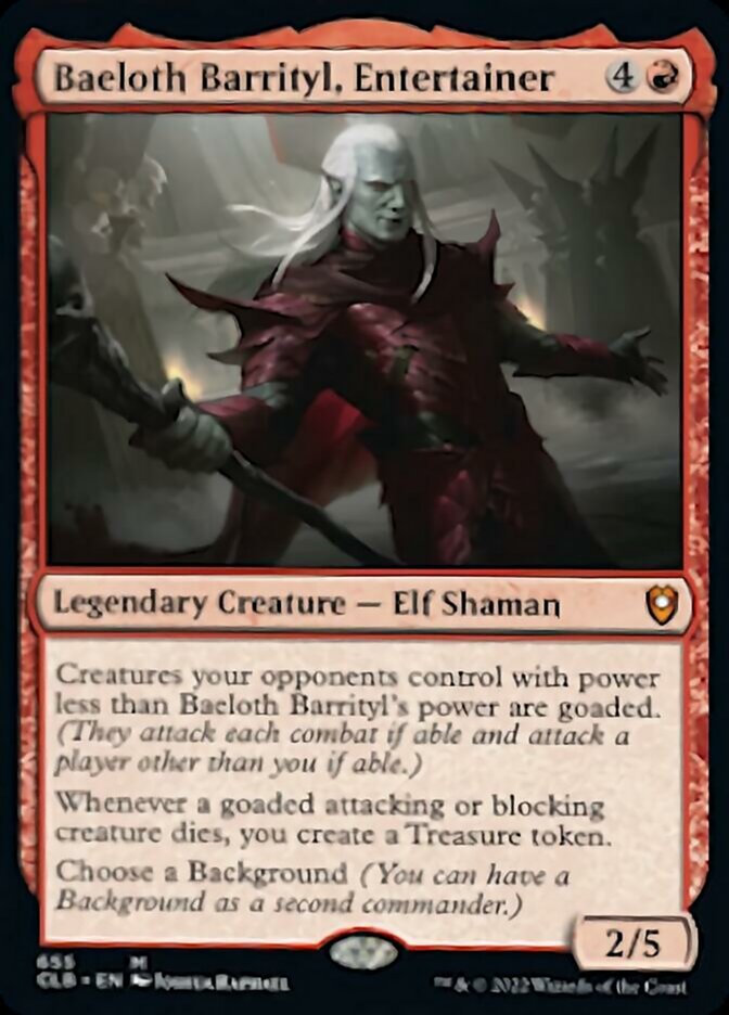 Baeloth Barrityl, Entertainer [Commander Legends: Battle for Baldur's Gate] | Shuffle n Cut Hobbies & Games